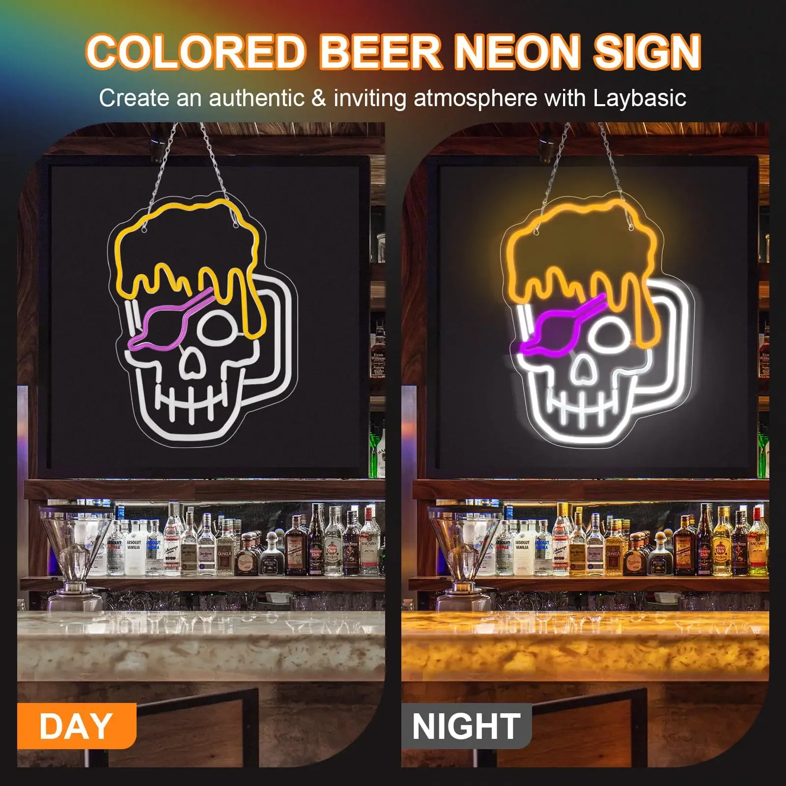 Halloween LED Neon Light Sign, USB-powered, Ajustável, Perfeito Decorações de Parede, Homem Caverna, Jogo, Quarto, Festa