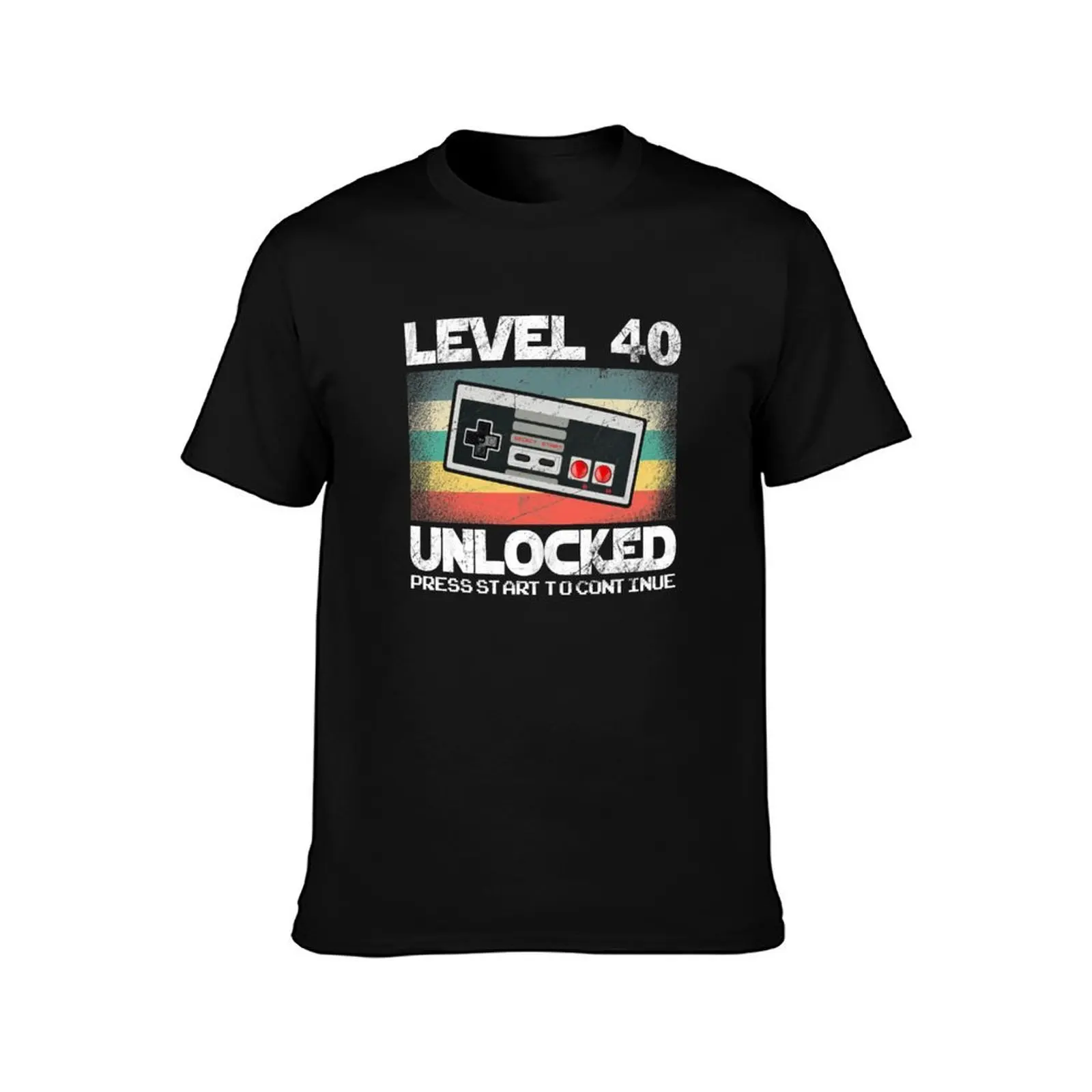 40 Year Old Fourty Birthday Gift Level 40 unlocked gamer T-Shirt man t shirts graphic T-Shirt
