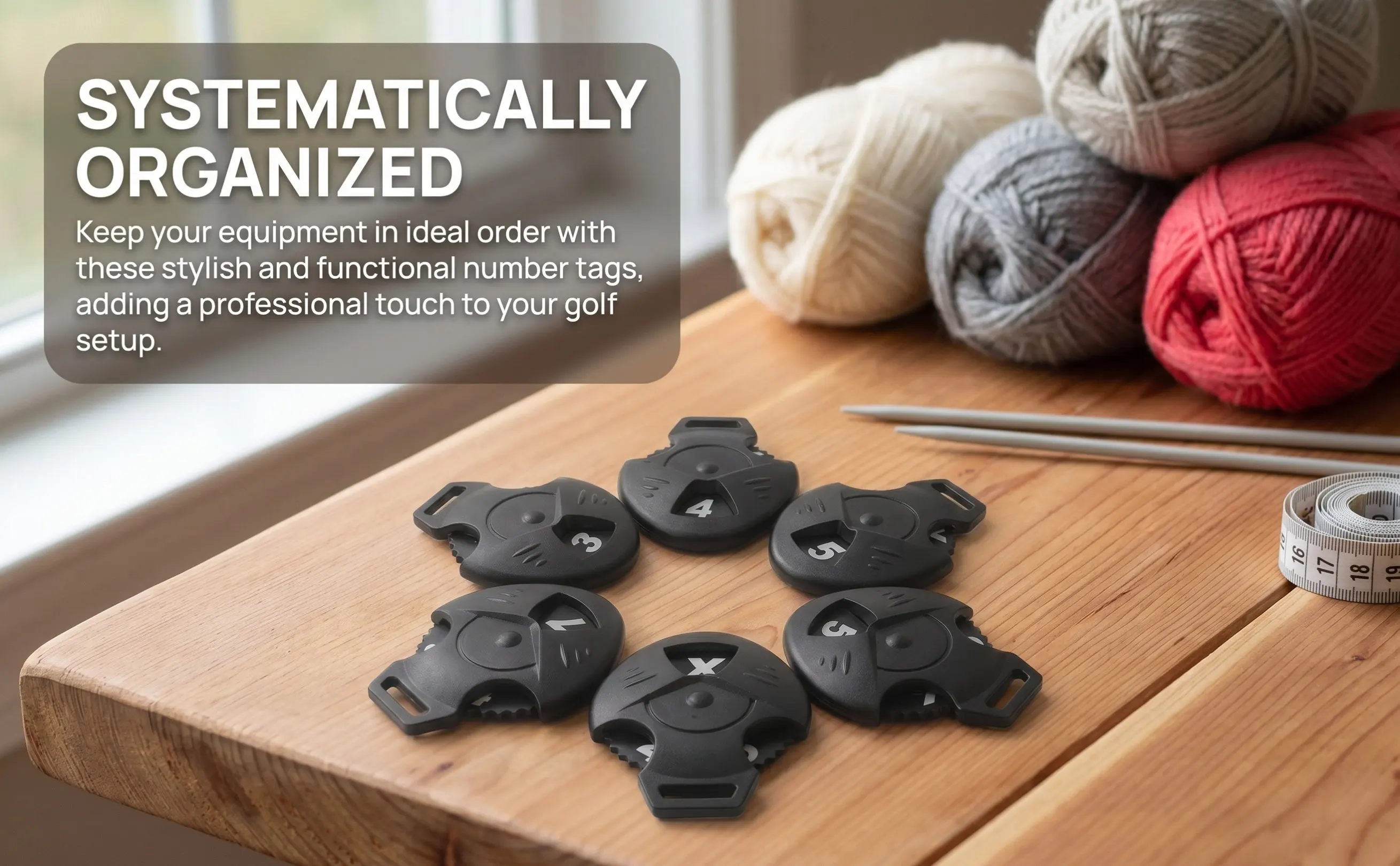 6 Pcs Golfing Attachment Head Cover Number Tags Club Headcover Marker ABS Identification