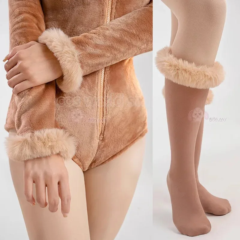 Новинка 2025 года, аниме Eevee, карнавальный костюм, женский сексуальный фланелевой боди с капюшоном, носки, костюм кролика для девочек, милая плюшевая пижама с героями мультфильмов, комбинезон