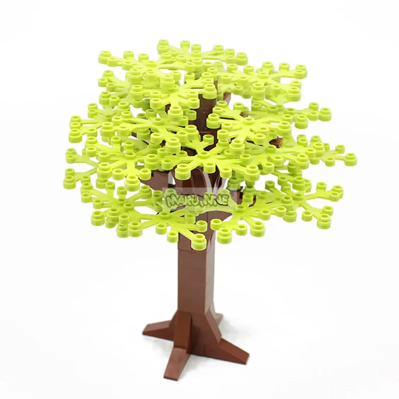 MARUMINE 58PCS Big Tree Green Bush Flower Grass Plants Garden Building Bricks Tree Sets Blocks Natural DIY Accessories Toy Model