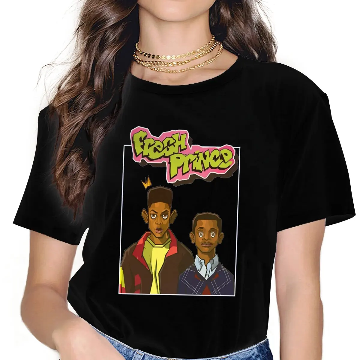 Duet Jokes Women Tshirts The Fresh Prince of Bel-Air TV Series Gothic Vintage Female Clothing Loose Graphic Streetwear