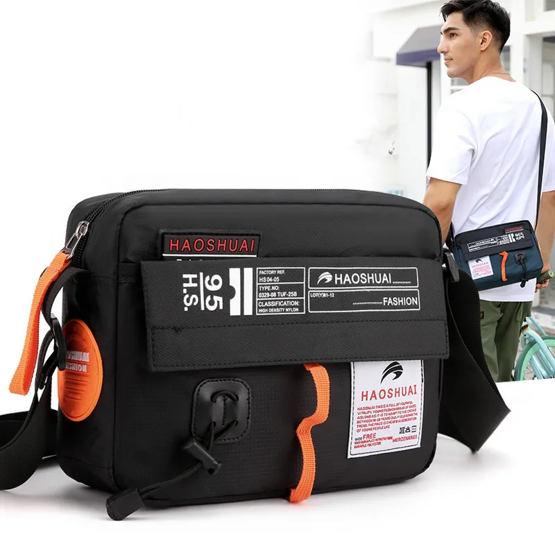 Fashion Casual Men's Small Business Bag High Quality Nylon Men Purse Shoulder Bag Vintage Waterproof Messenger Crossbody Bags