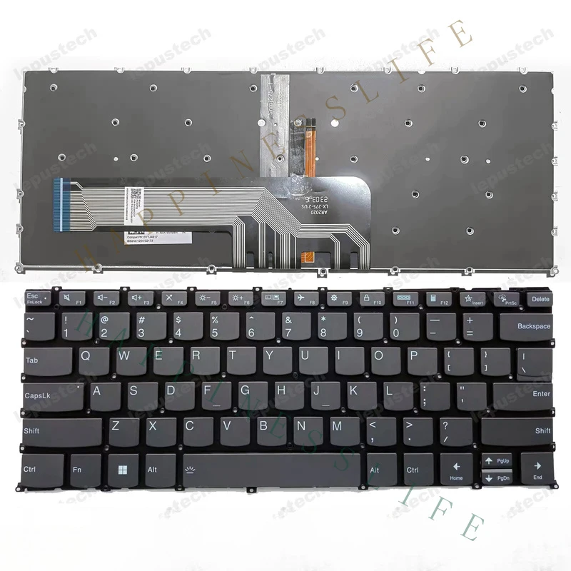

OM+ For Lenovo Yoga 7 Pro-14ARH5 Pro-14IHU5 F10 lock gray backlit US keyboard