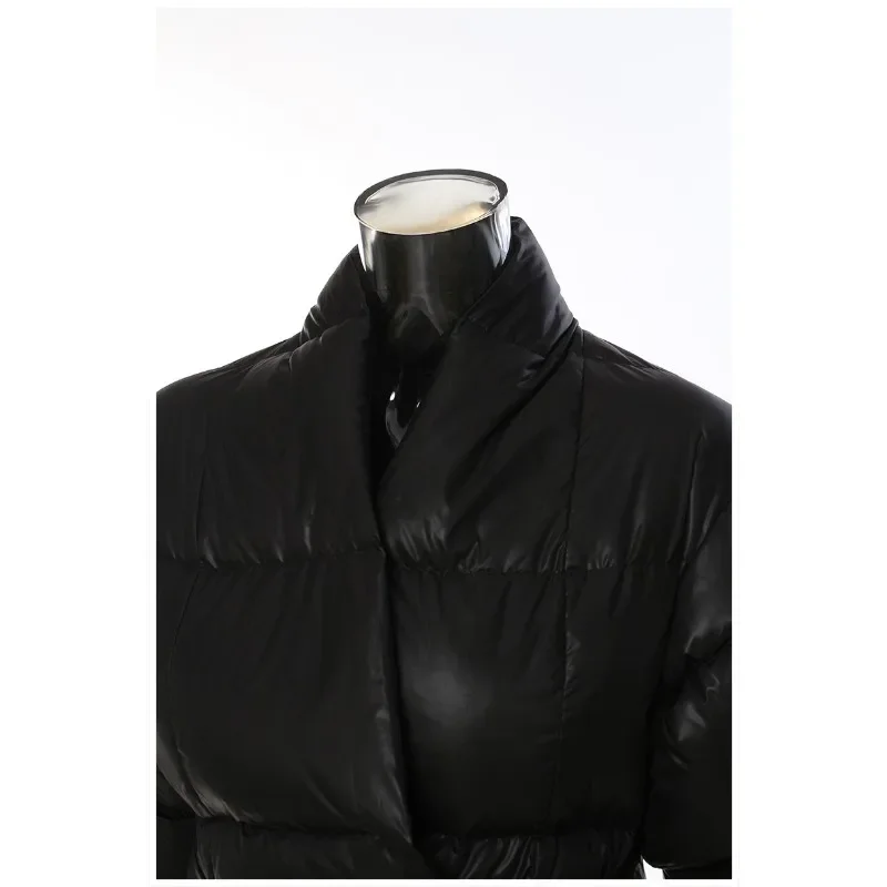 Women's Winter Tops Cotton Jacket Mid-length Camouflage Splicing Waist Slim New Loose Ambiance Personalized Niche Vintage Design