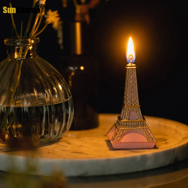 7pcs Wedding Birthday Candles Romantic Wedding Eiffel Tower Wedding Decoration Scented Flameless Birthday Candles Cake DIY Gifts image 3