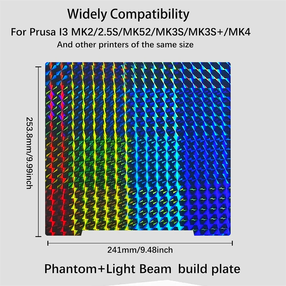 MK4 PEI Sheet PEO for Prusa MK3S Carbon Fiber PET Build Plate H1H Double Sided Spring Steel Plates for Prusa i3 MK2.5S MK3 MK3S+