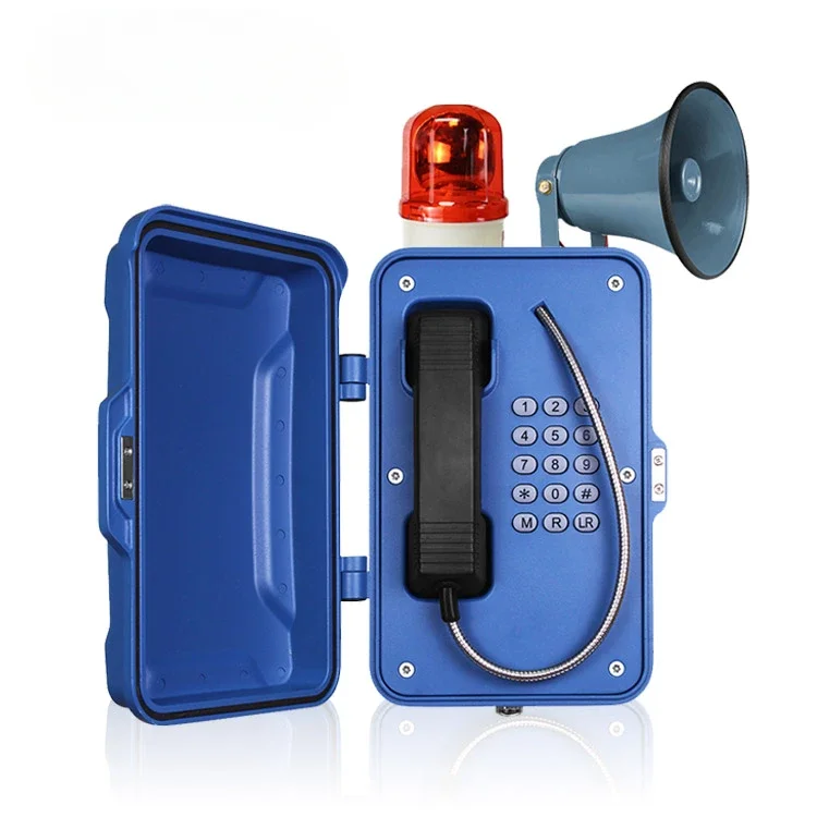 Broadcasting Waterproof Telephone Heavy-duty Sos  IP67 Emergency Industrial  with Horn & Beacon