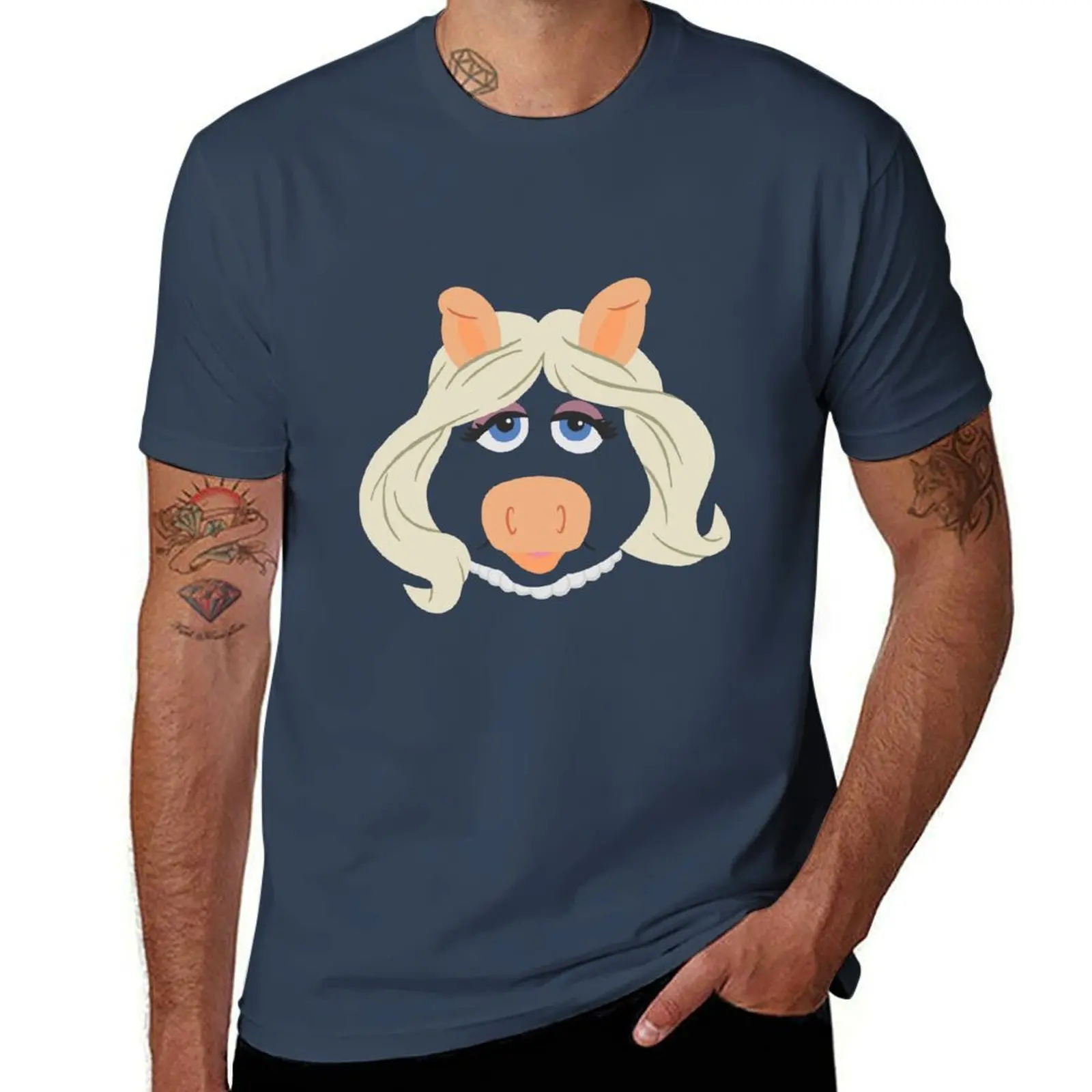 تي شيرت Miss Piggy تي شيرت رجالي جرافيك تي شيرت مطبوع تي شيرت للرجال تي شيرت قطني مضحك