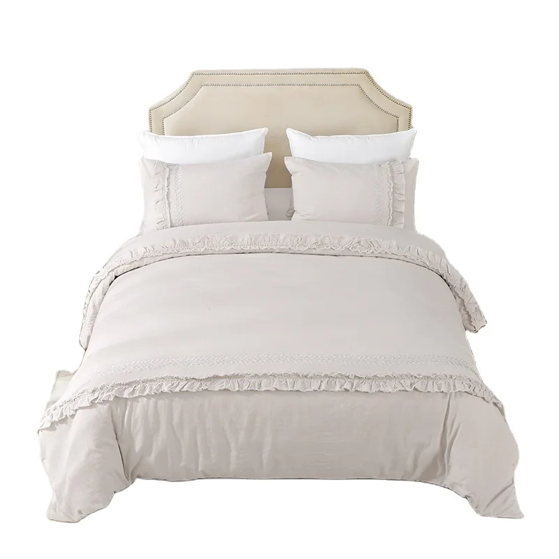 

100% Cotton Linen Luxury Bedding Sets Embroidery