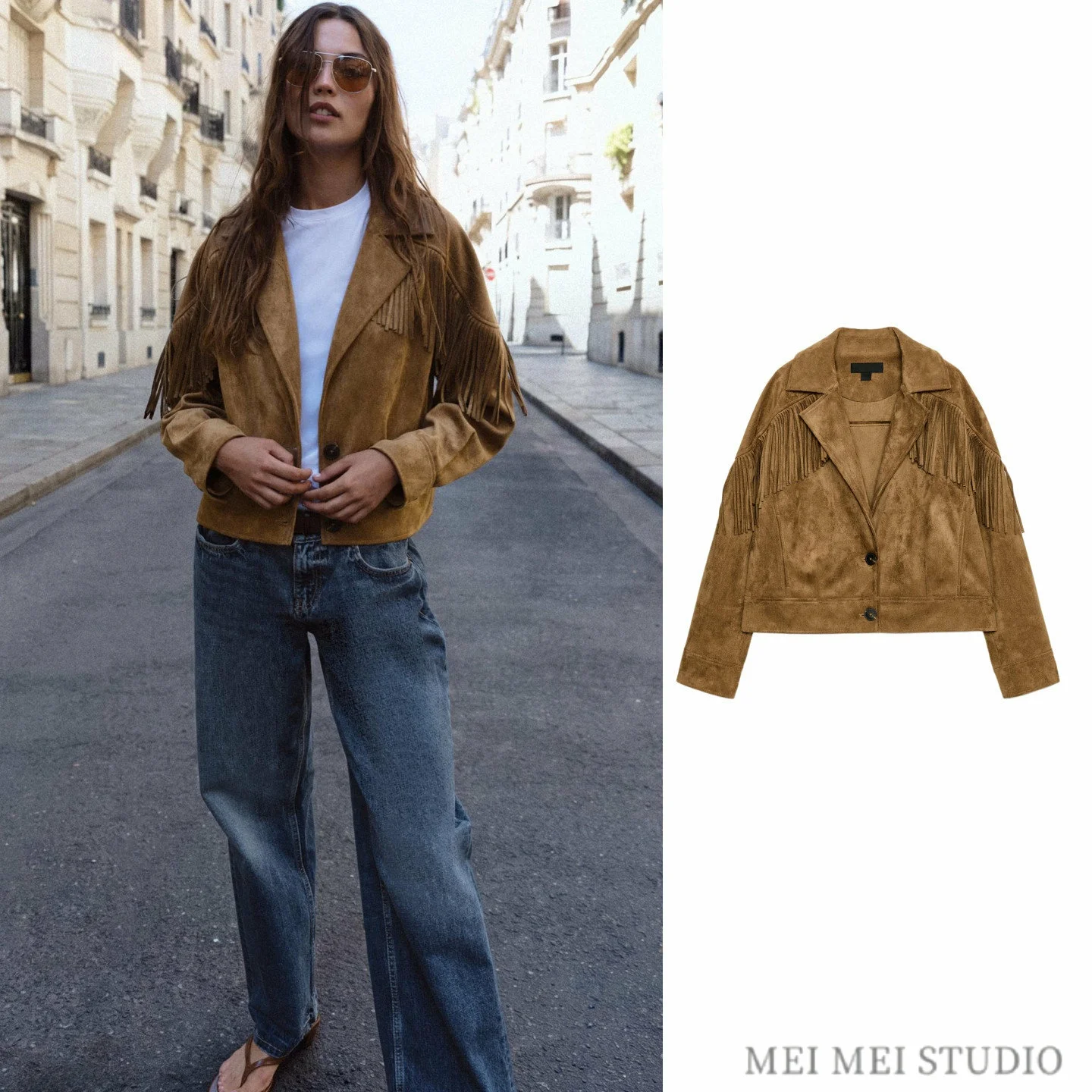 American Style Women's Long Sleeve Velvet Jacket Coat New Autumn Fashion Fringed Lapel Outerwear Ladies Premium Quality