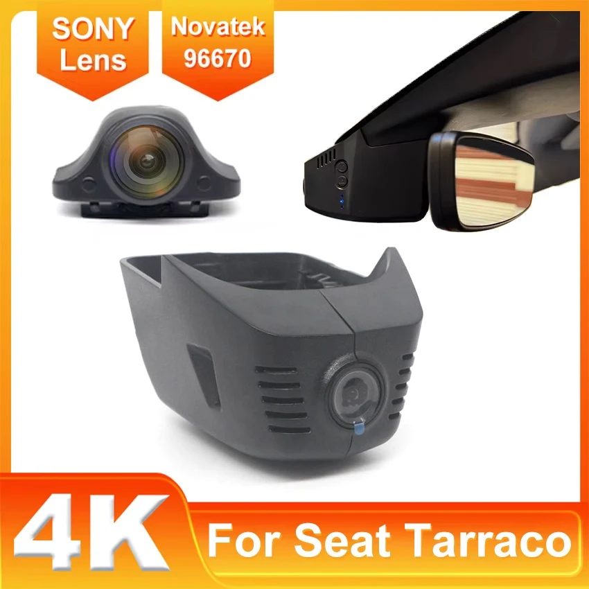 4K Dash Cam Front Rear WiFi Dual Camera Dashcam APP Control Easy Install Plug Play Compatible with For Seat Tarraco 2019-2025