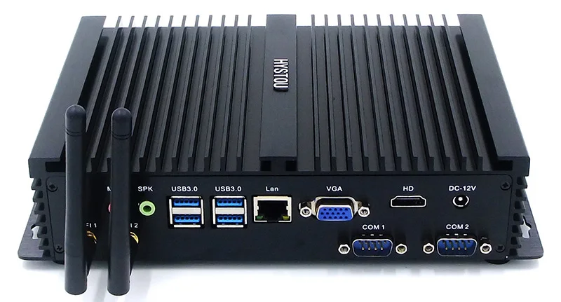 Small Fanless Mini ITX Core I5 4200U Dual LAN Barebone System 4K Gamer PC with Industrial Status US Plug