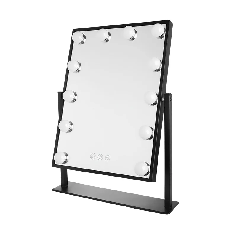 

Зеркало для макияжа с лампочкой, настольное косметическое зеркало высокого разрешения, зеркало с бусинами накаливания 12 ламп