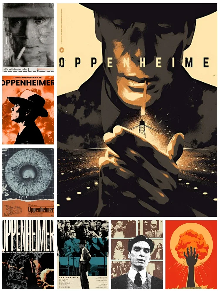 Oppenheimer الفيلم المشارك خمر قماش الفن الشمال نمط ديكور المنزل لغرفة المعيشة بار مقهى طلاء جدران طباعة الأسرة هدية