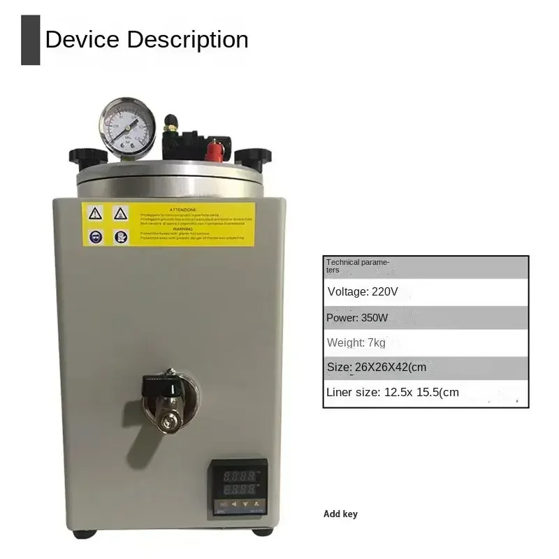 Small 220vDental Portable Pressure Aggregator Injection Molding Pressure Cooker Boiling Glue Pressing Machine Can Put Boiling To