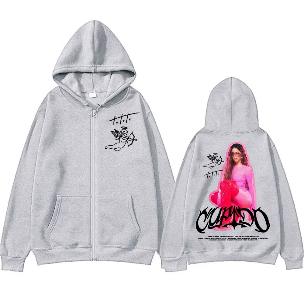 Singer Tini Stoessel Cupido ألبوم جرافيك زمم بلوزات الرجال النساء الملابس موضة القوطية هوديي المتضخم سستة البلوفرات