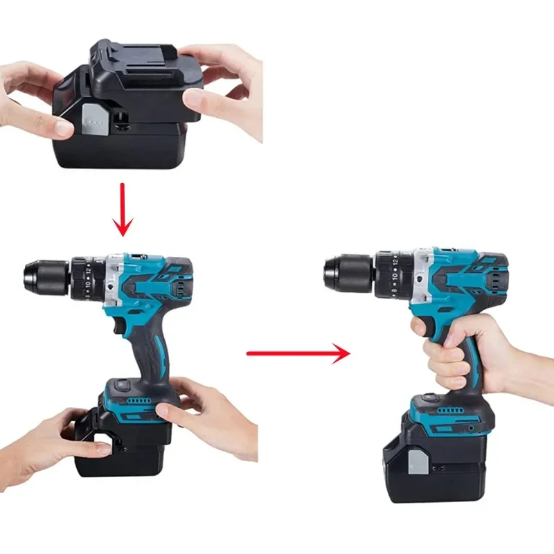 Imagem -06 - Li-ion Conversor de Bateria Adaptador de Ferramenta de Energia Elétrica Use na Máquina de Lítio Makita Lxt Substitua Bl1830 Novo Mbb18mtl Metabo18v