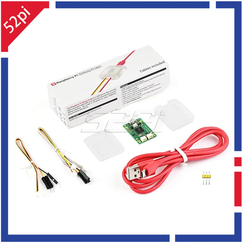 52Pi USB Debug Probe Package Compatible with Raspberry Pi Pico/Pico W, Based On RP2040 Microcontroller