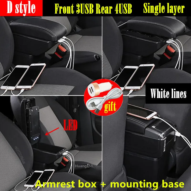 For VW Voyage Armrest Box for Volkswagen Gol / Saveiro / Voyage Car Armrest Box Center Storage Box Car Accessories