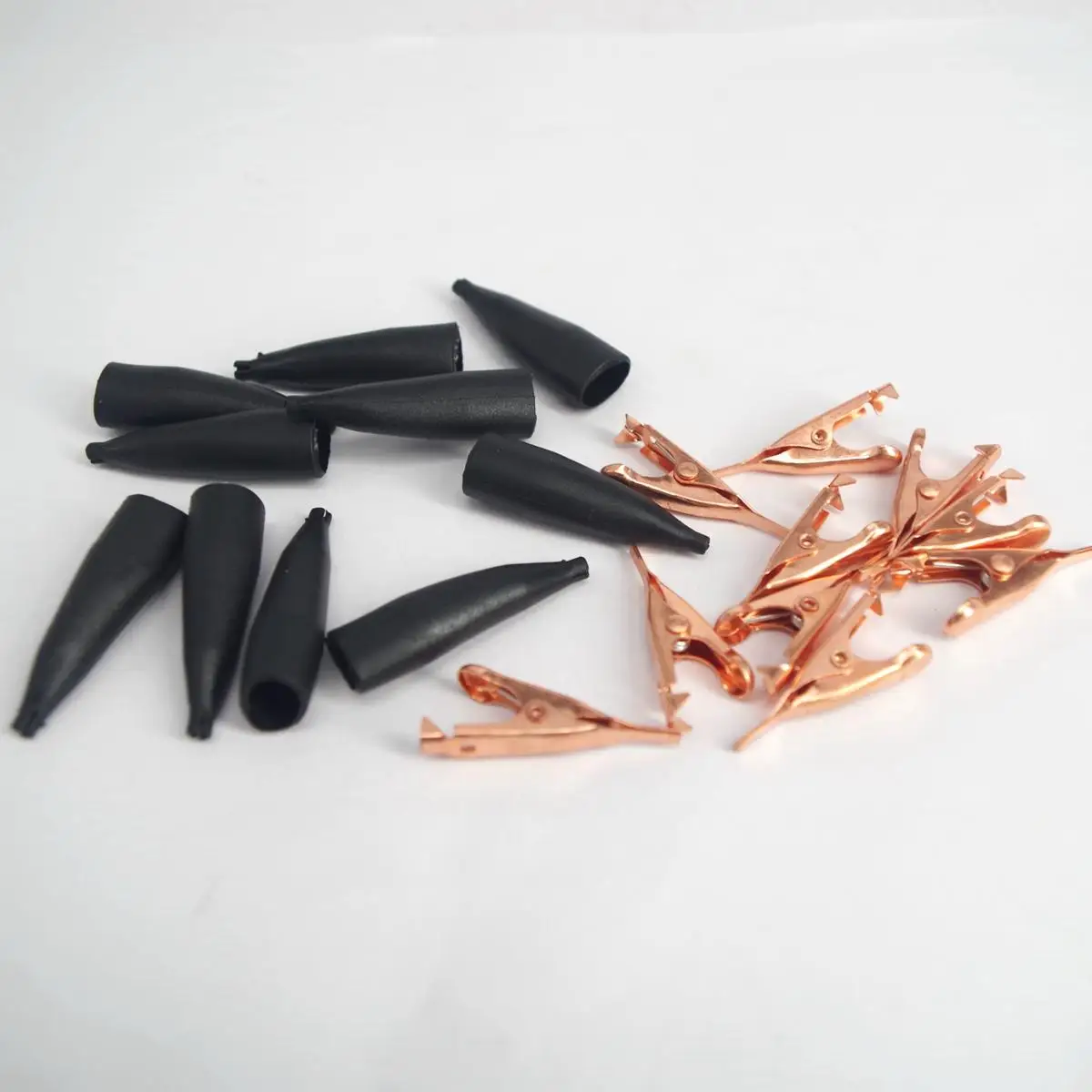 10PCS Black / Red Alligator Clips Electrical Battery Clamp Test 5A Micro Toothless Alligator CL2434C