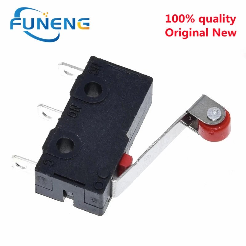 100pcs New Micro Roller Lever Arm Normally Open Close Limit Switch KW12-3 KW11-N