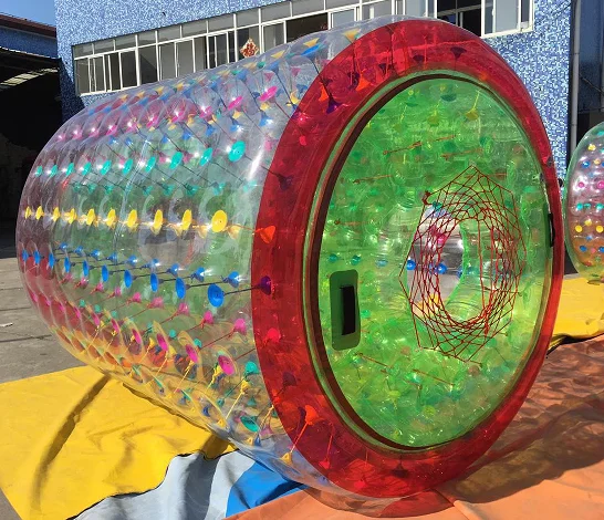 Transparent Colorful Durable PVC Inflatable Water Roller Water Rolling Balls Clear Sealed TPU Cylinder Zorb Rollers