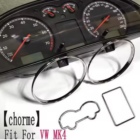 CHROME SILVER Style Speedometer Gauge Dial Ring For VW Golf MK4 (98-05)/Eurovan T4 (Long Nose models 97-03)/ Passat B5(97-01)