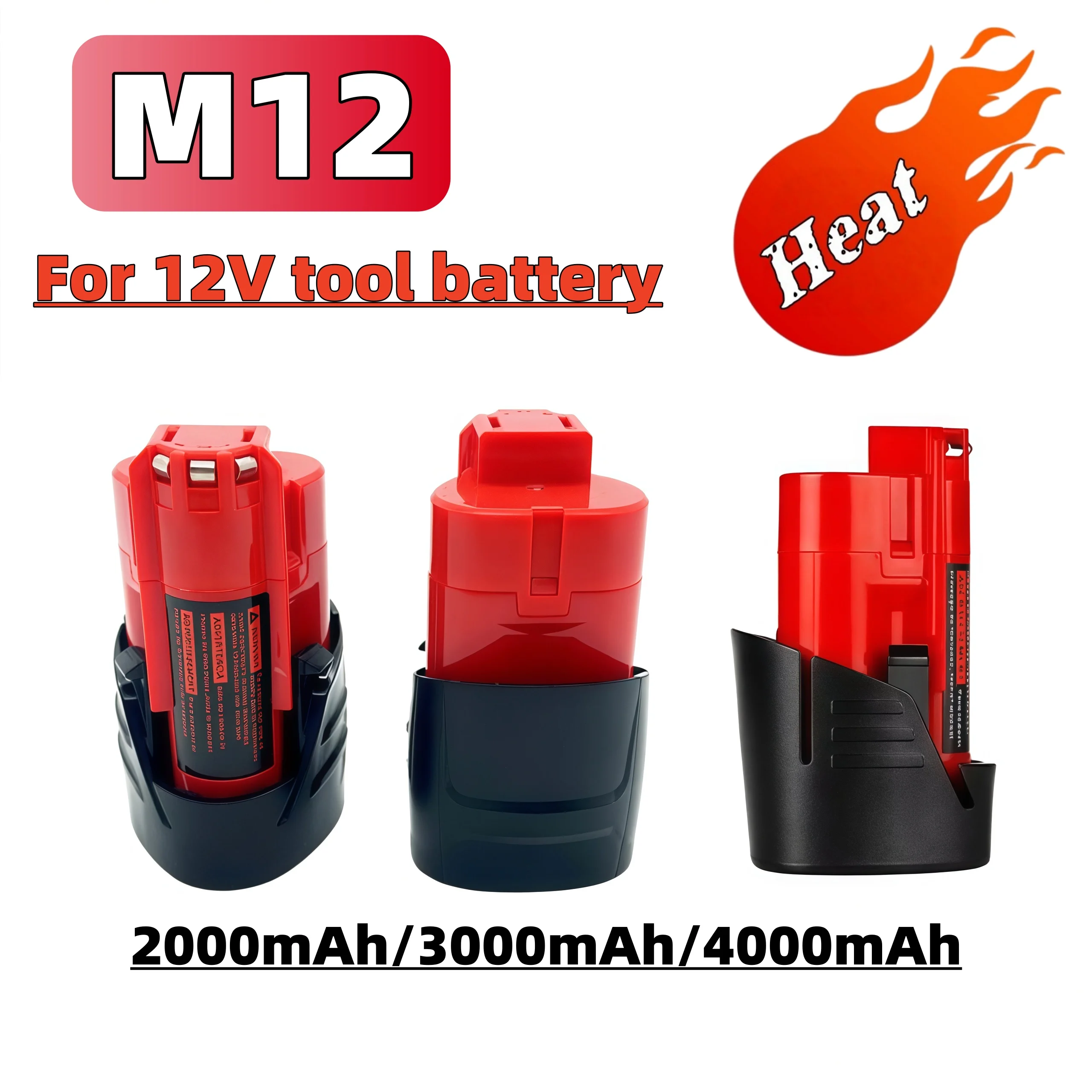 🐰3,0 Ah pro Milwaukee M12 Baterie 12V Dobíjecí baterie pro nářadí Milwaukee M12 48-11-2402 48-11-2411 48-11-2401MIL-12A-LI - náhled 3