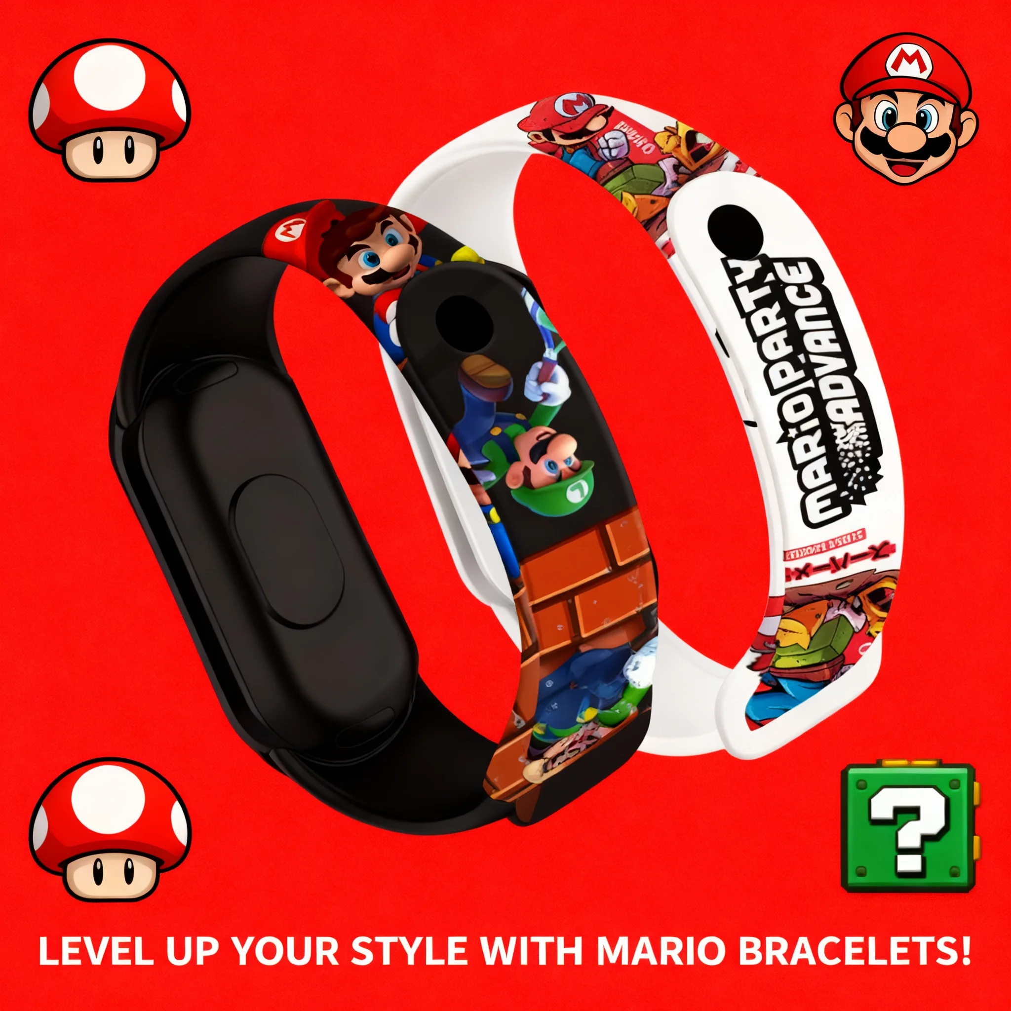 

Mario Bros Digital Watch Kids Waterproof Luigi Princess Peach Yoshi Bowser Figures Wristband for Boys Girls