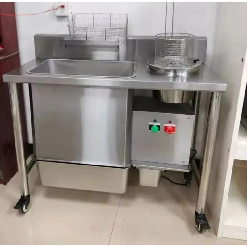 طاولة خبز أوتوماتيكية من الفولاذ المقاوم للصدأ، معدات الوجبات السريعة التجارية لإعداد الدجاج المقلي