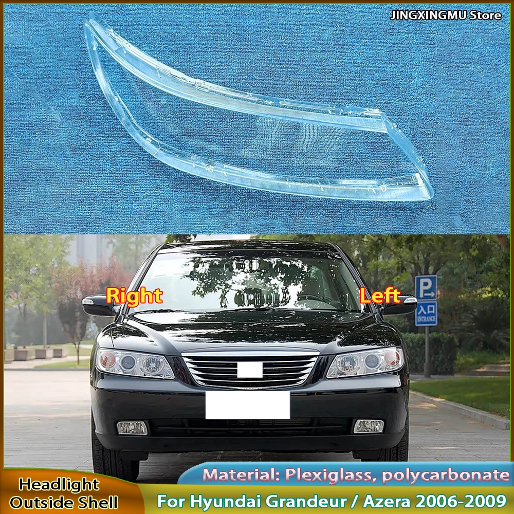 

Headlight Shade Lens Plexiglass For Hyundai Grandeur / Azera 2006-2009 Lamp Cover Headlamp Shell Transparent Lampshade