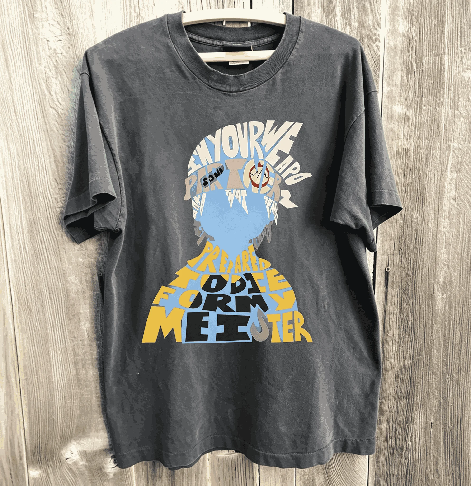 SOUL EATER Vintage Washed Retro Harajuku Oversized Unisex T-shirt Streetwear Trendy Cotton Casual Streetwear Fashion Breathable