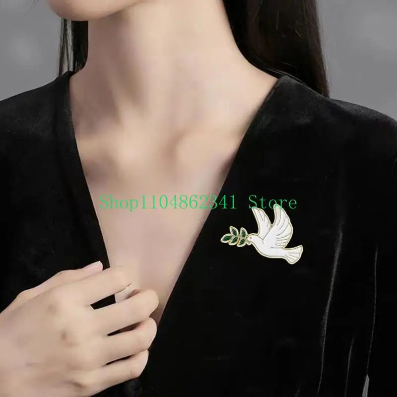 652F 10Pcs Secure Pin Peace And Tree Branch Detail Brooch Stylish Design Badge Pin For Casual Outfits Professional Clothing
