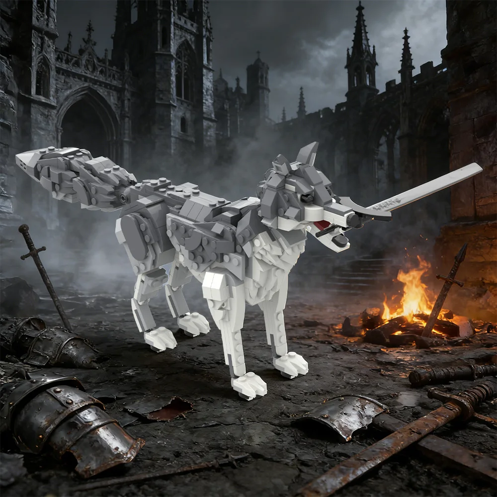Gobricks MOC Game Darkeds Soulss Building Blocks Model Great Grey Wolfs Sif Bricks diy Assembled Toy for Children Gift