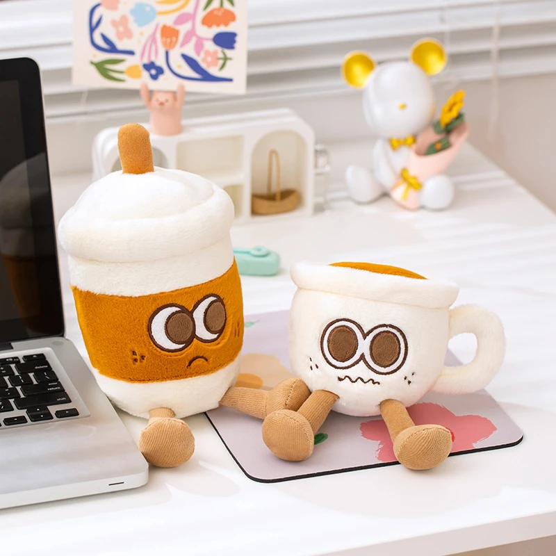 Divertente peluche tazza da caffè tazza teiera giocattolo bottiglia da collezione peluche compagno di viaggio per adulti e bambini casa da gioco regalo di compleanno