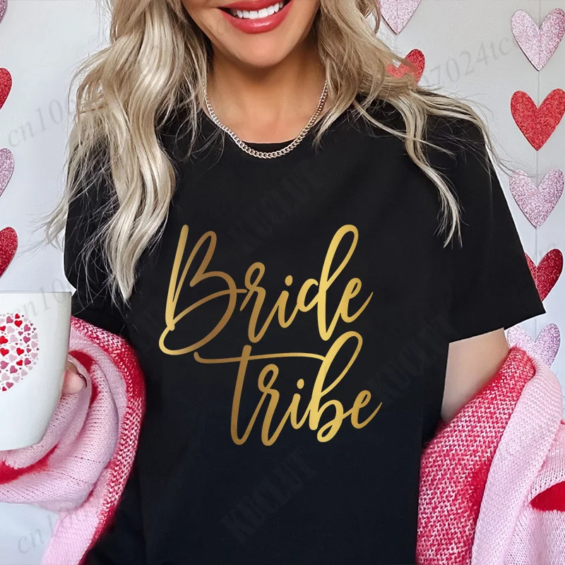 Bride Tribe Squad Shirt, Team Bride Bachelorette Party T-shirt, Bridesmaid Tops for Wedding, Bridal Shower Engagement Clothes