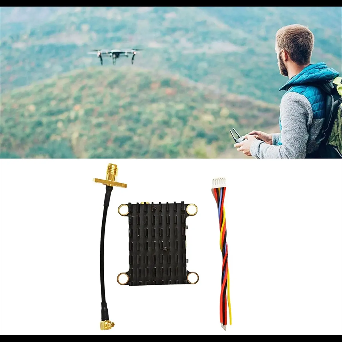 Émetteur audio-vidéo FPV DT345 Effortless-5.8G 2W 1.6W VTX 5.8G 2000mW NTSC/PAL pour drone RC longue portée FPV