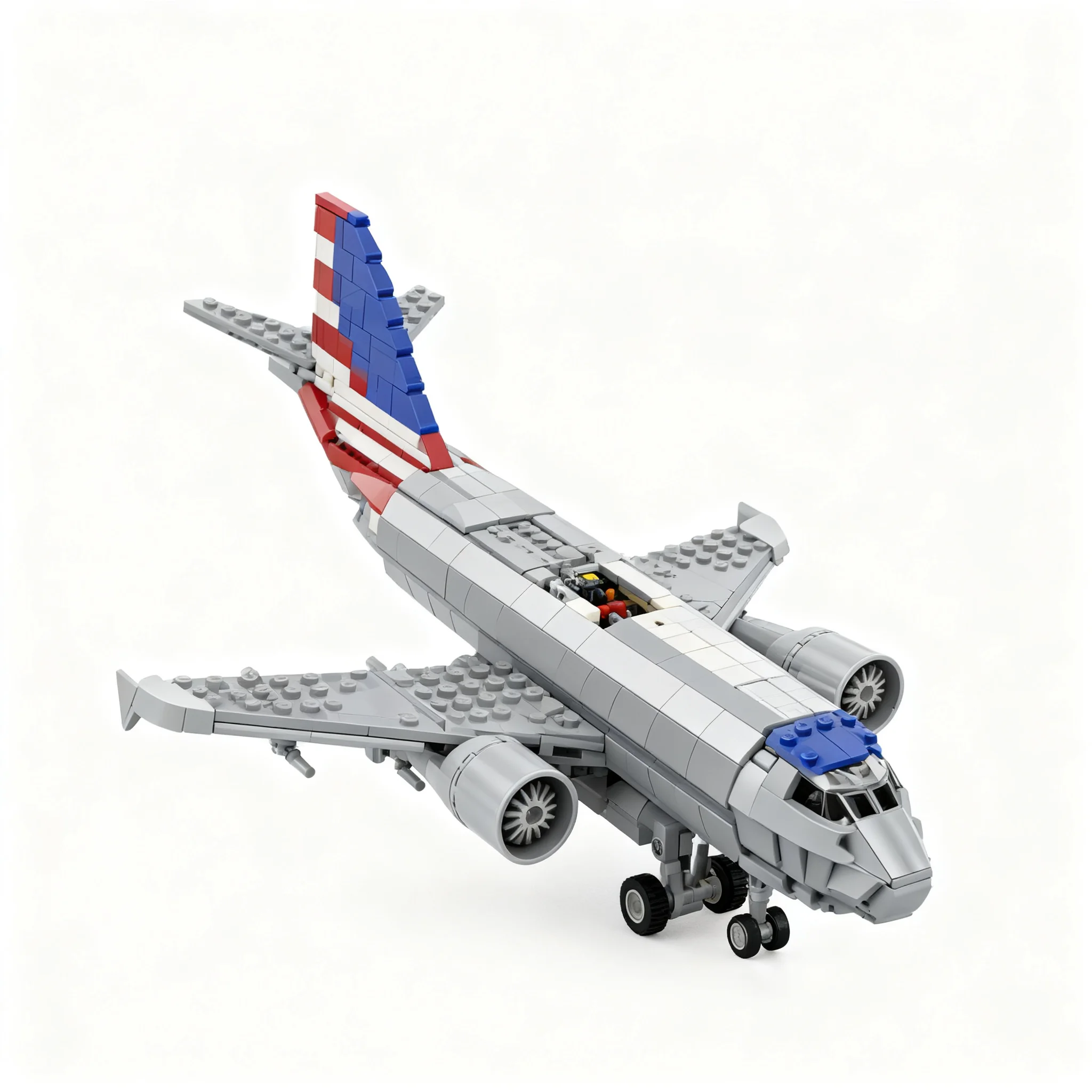 719pcs MOC Promotional Airlines Airbuss A320-200 - American Airlines Livery 1 100 Model Building Blocks Christmas Gift Toy 3D