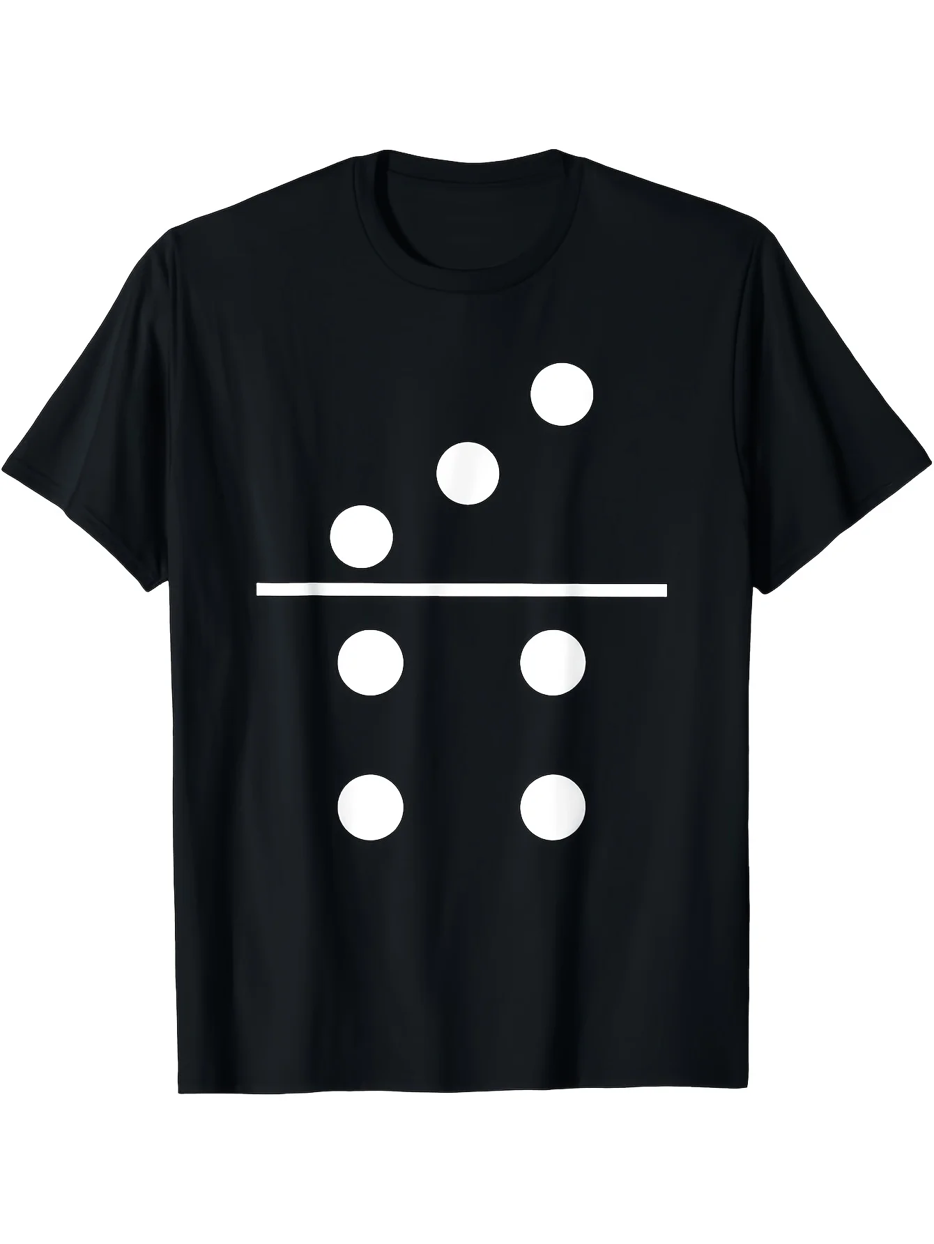 2026 Localmendomino 3 4 Matching Group Costume T-Shirts - White with Black Domino Print, Short Sleeve Round Neck Casual Shirts f
