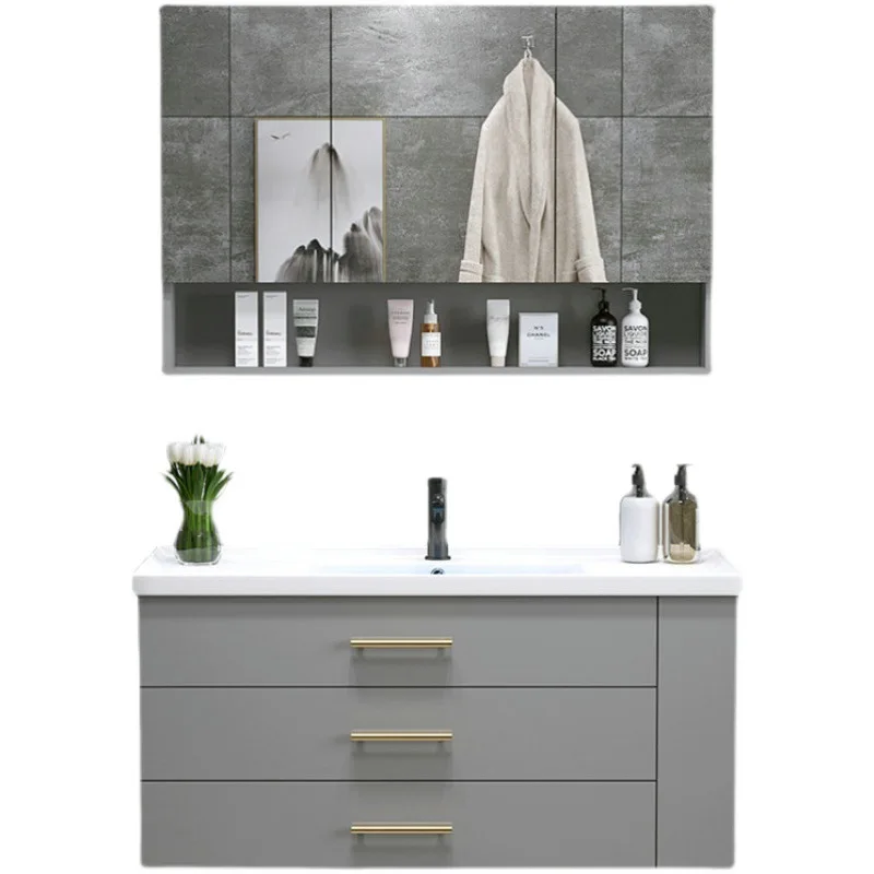 Small apartment bathroom cabinet combination 40cm wide 45cm ultra-narrow bathroom washstand