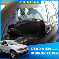 Carbon Fiber Pattern M Look Rearview Side Mirror cover Caps for BMW X5 E53 1999-2006 Replacement