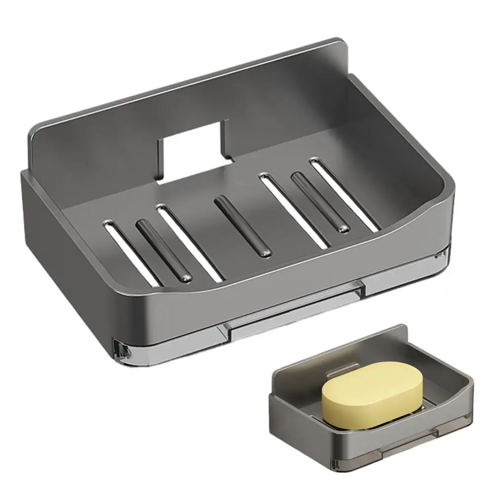 Soporte de jabón de diseño hueco, solución de almacenamiento de jabón, juego de organizador de baño, jabonera montada en la pared con bandeja de drenaje, maquinilla de afeitar para ducha