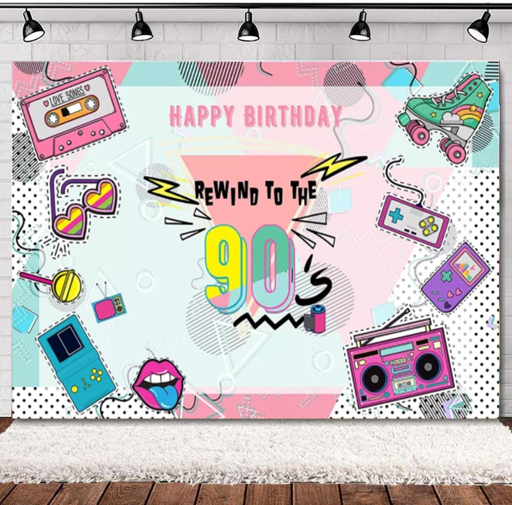 

Photography Backdrop 90's Party Graffiti Hip Hop Radio Photo Background Graffiti Wall Music 90's Themed Party Banner Decoration