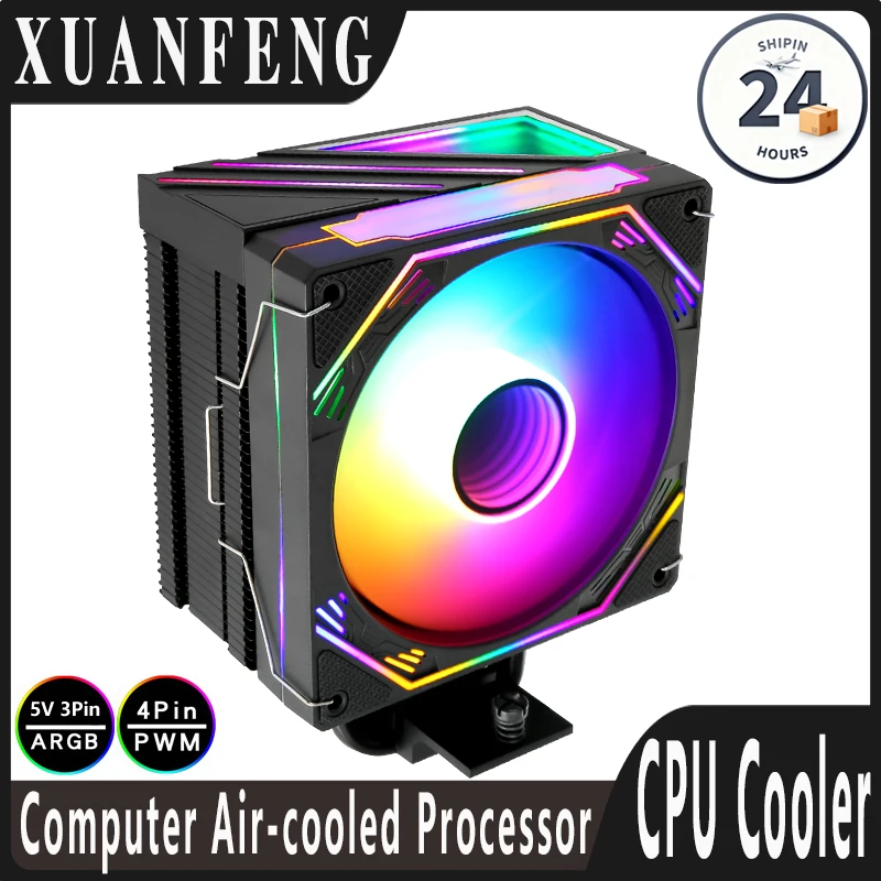 

XUANFENG AM4 AM5 x99 i5 i7 Air-cooled Computer Parts Cooling 4 Heat Pipe Cooler Compatible LGA2011 1200 1700 Cpu Fan 120mm Argb