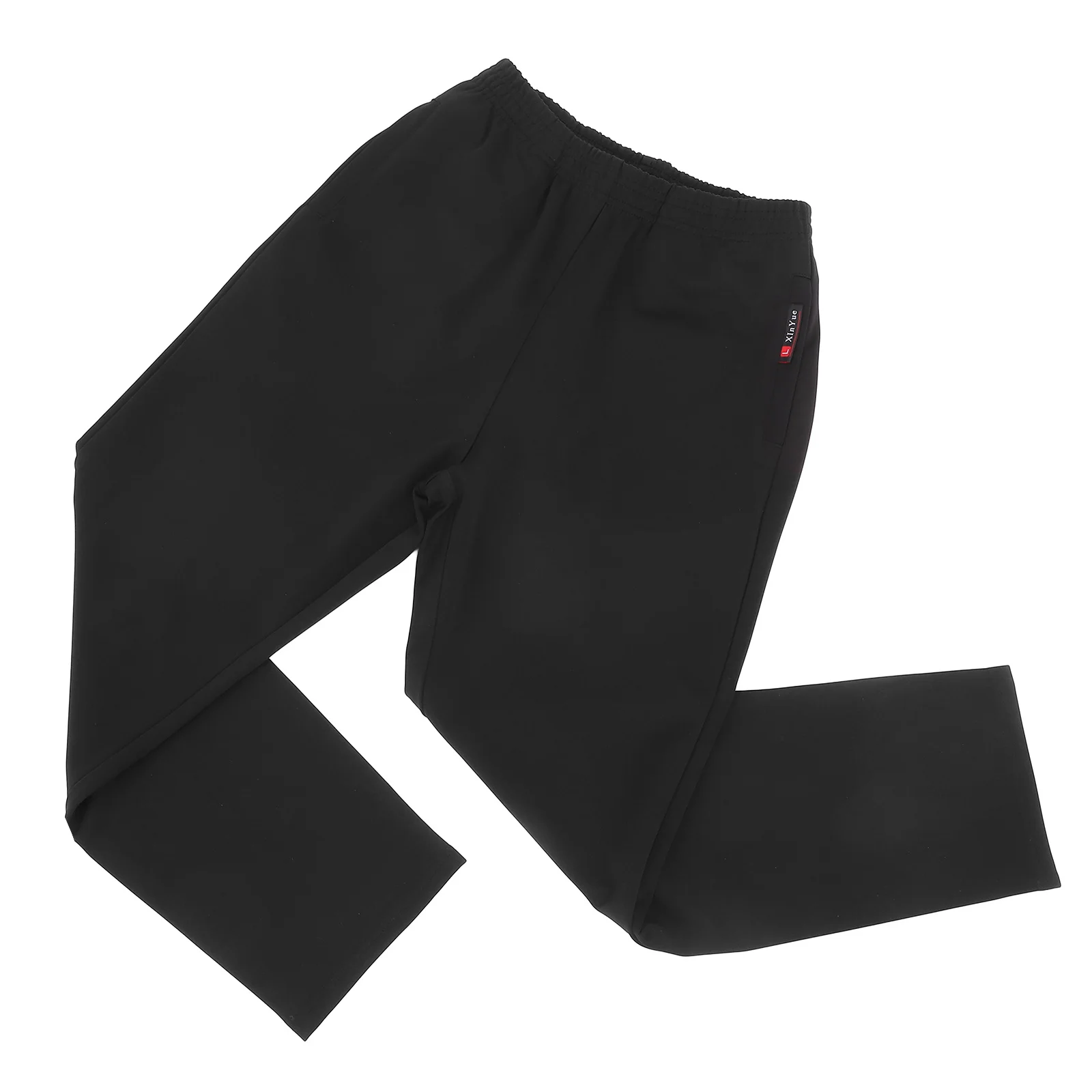 Chef negro para hombres, pantalones Cargo de trabajo de cocina de algodón transpirable, cintura con cordón, ropa de trabajo culinaria para hombres, pantalones de uniforme