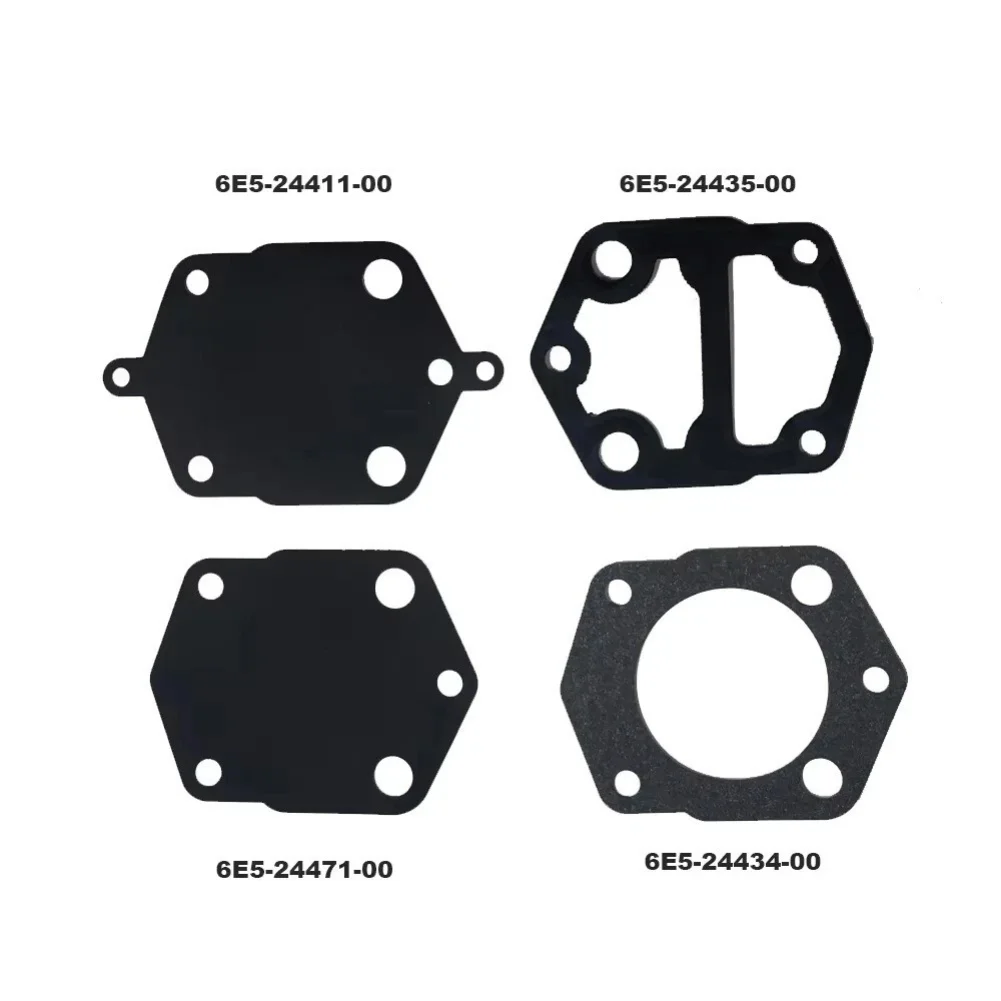 4pcs Fuel Pump Gaskets Kit for 115-300HP Marine Engines Black Gasket Set Compatible with 6E5-24411-00 6E5-24435-00 6E5-24471-00