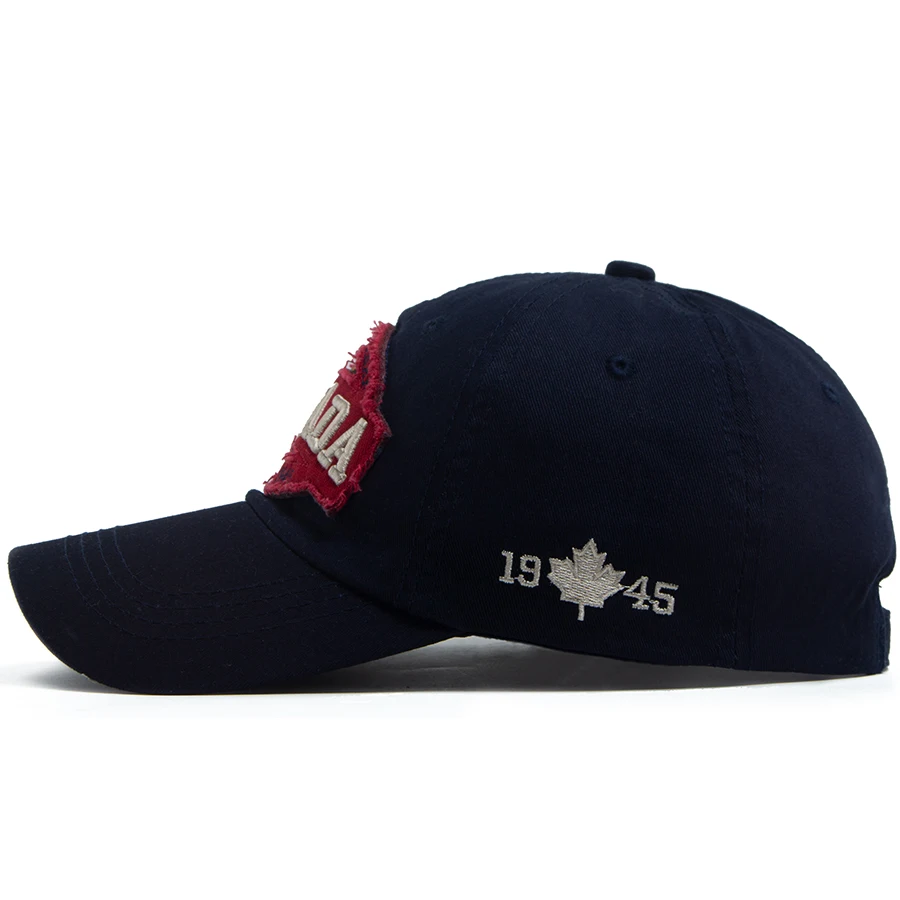 Canada 1945 Embroidery Patchwork Baseball Cap Casual Spring Summer Snapback For Outdoor Sun Visor Caps Vintage Women Men Dad Hat