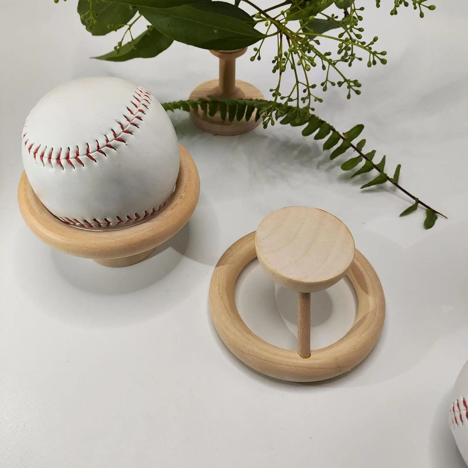 2x Baseball Display Stand Small Desktop for Spheres Tennis Ball Centerpieces