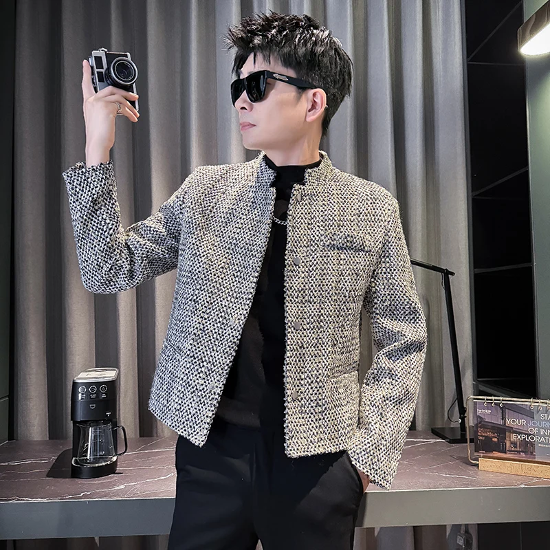 

Мужское шерстяное пальто малого размера для невысоких, осенне-зимнее, в корейском стиле, молодежное, модное, с длинными рукавами и отложным воротником